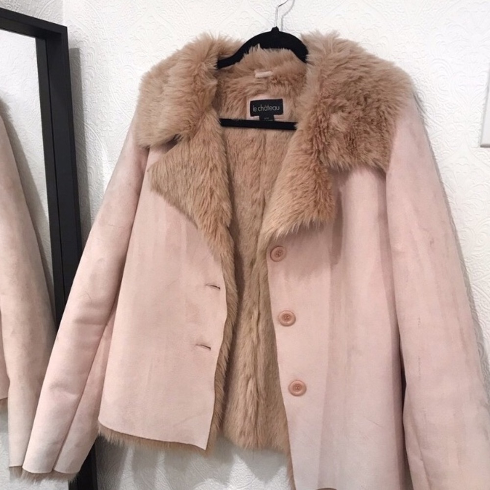 Faux Fur Suede Jacket